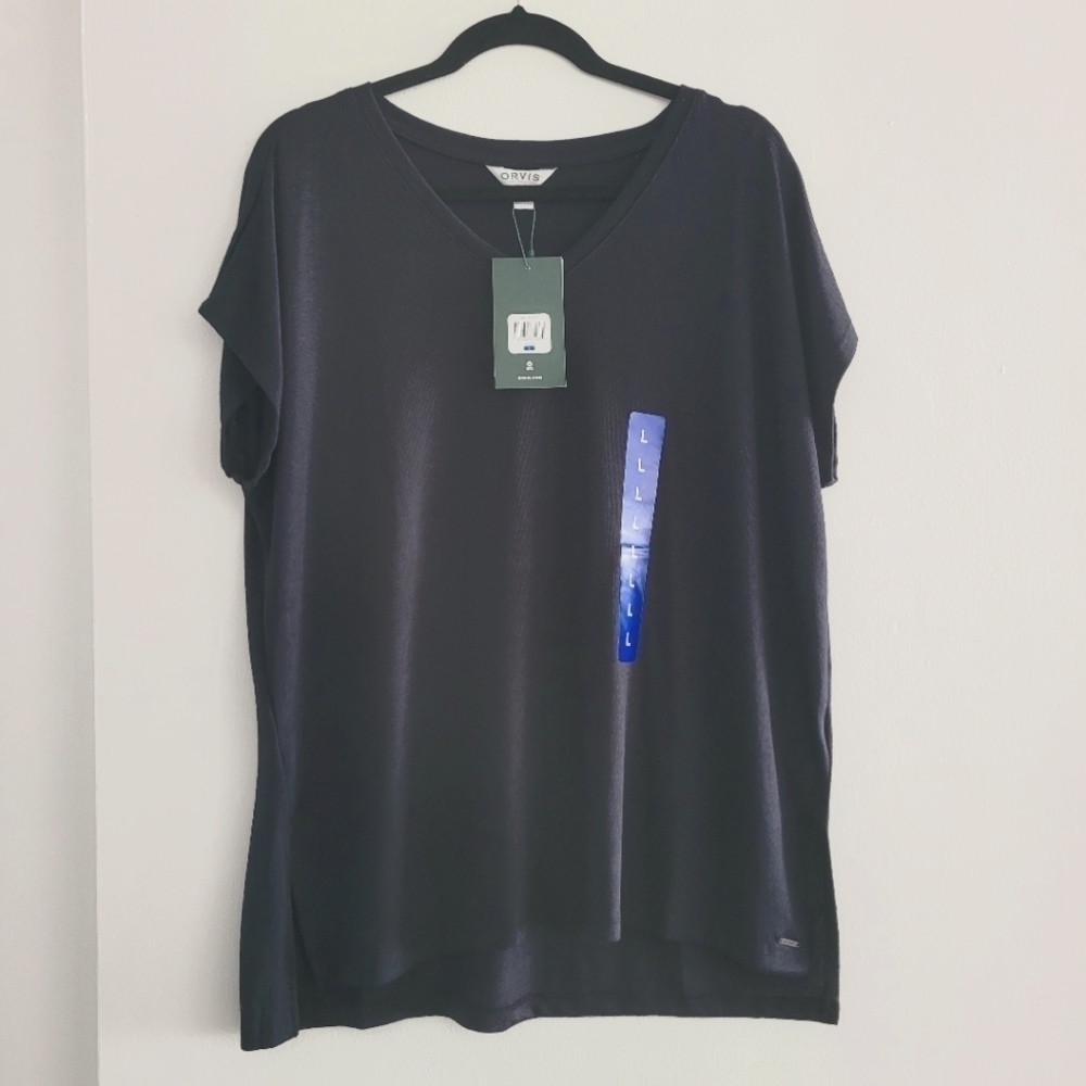 NWT Orvis black knit sleevless top size L
